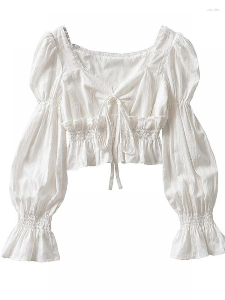 Women' Blouses French White Long Lantern Sleeve Blouse For Women Spring And Autumn Vintage Pleated Shirt Square Collar Tops Female, Black
Women' Blouses French White Long Lantern Sleeve Blouse For Women Spring And Autumn Vintage Pleated Shirt Square Collar Tops Female, Black