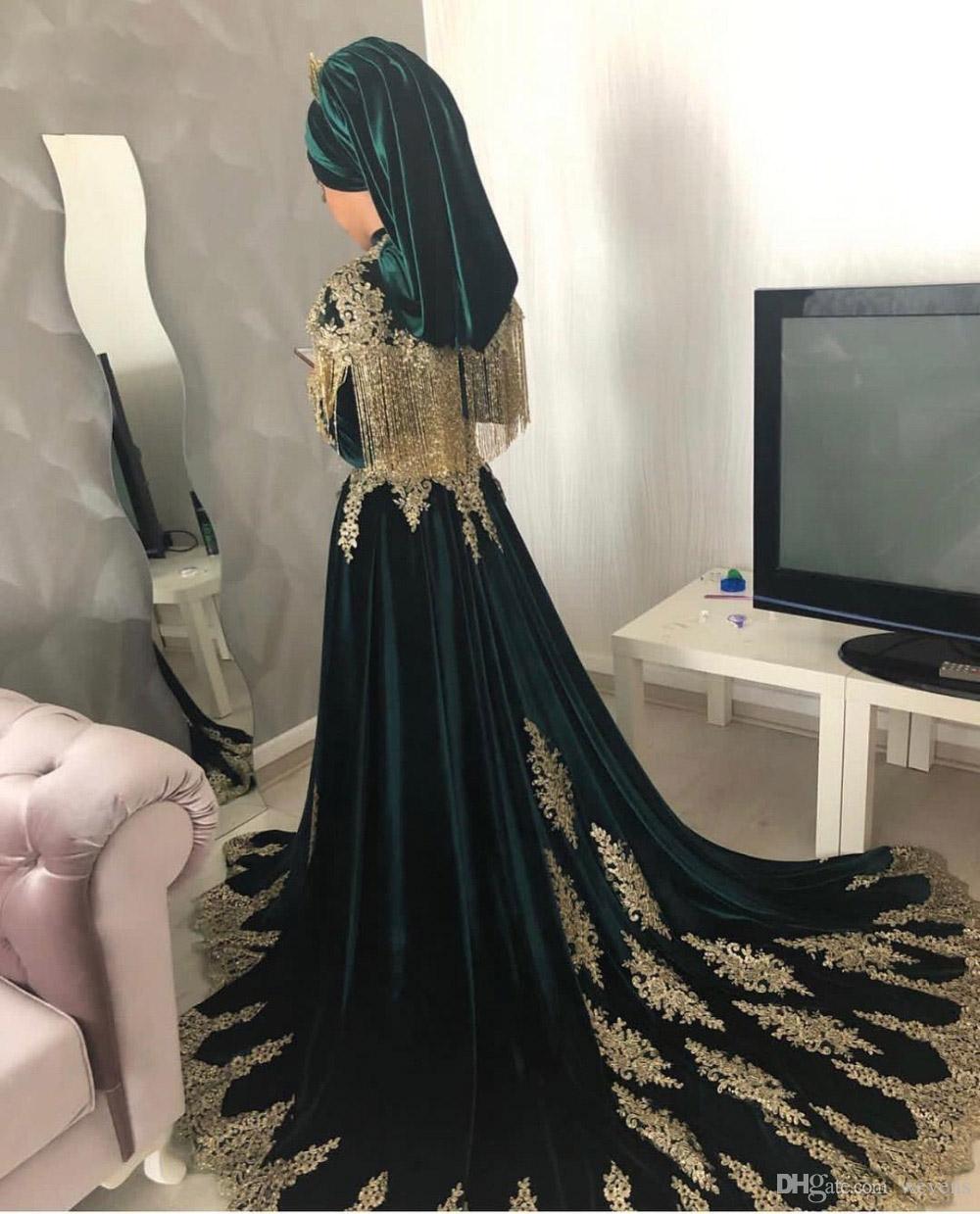 Luxury Muslim Abaya Evening Dress 2023 High Neck Long Sleeve Kaftan Moroccan Prom Gowns Appliques Tassel Beaded Robe De Mariee Formal Engagement Women