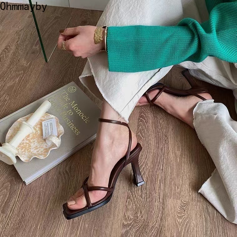 Sandals Summer Narrow Band Heel Women Thick 7 CM Ankle Strap Fashion Square Toe Ladies Dress Sandalias Women's shoes 230313, Black-7cm
Sandals Summer Narrow Band Heel Women Thick 7 CM Ankle Strap Fashion Square Toe Ladies Dress Sandalias Women's shoes 230313, Black-7cm