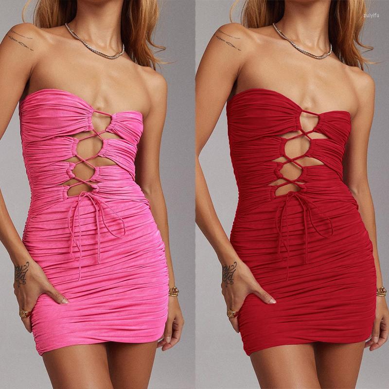 Casual Dresses Strapless Mesh Dress Bodycon Ruched Cut Out 2 Layer Elastic Tie Up Asymmetrical Mini Tube For Women 2023, Red
Casual Dresses Strapless Mesh Dress Bodycon Ruched Cut Out 2 Layer Elastic Tie Up Asymmetrical Mini Tube For Women 2023, Red