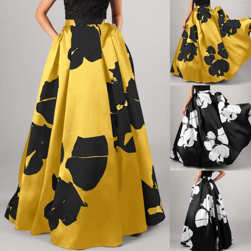 Skirts Celmia Stylish Big Flower Printed Women Elegant High Waist A-line Long Maxi Skirt 2023 Casual Loose Party Holiday, Black
Skirts Celmia Stylish Big Flower Printed Women Elegant High Waist A-line Long Maxi Skirt 2023 Casual Loose Party Holiday, Black