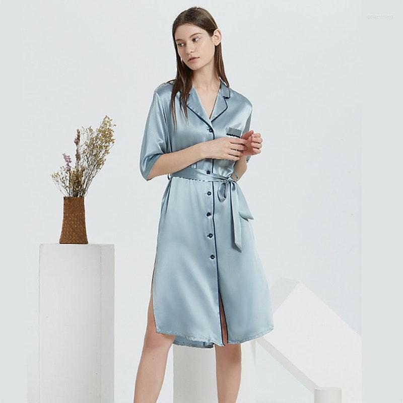 Party Dresses ModaSilk 19 Momme Half Sleeve Silk Night Dress, Picture shown