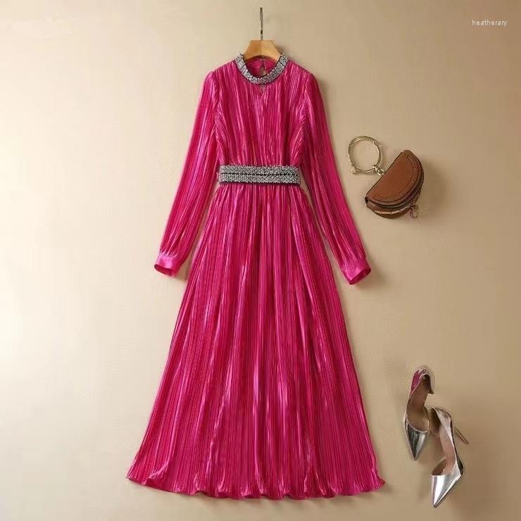 Casual Dresses European And American Women' Clothes 2023 Spring Beaded Stand Collar Long Sleeve Solid Color Fashion Pleated Dress XXL, Rose red
Casual Dresses European And American Women' Clothes 2023 Spring Beaded Stand Collar Long Sleeve Solid Color Fashion Pleated Dress XXL, Rose red