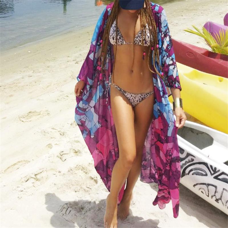 Women's Swimwear Chiffon Printing Tunics For Beach Robe De Plage Pareo Dress Kaftan Waistblet Bathing Suit Cover Ups Plus Size Cardigan, As the picture
Women's Swimwear Chiffon Printing Tunics For Beach Robe De Plage Pareo Dress Kaftan Waistblet Bathing Suit Cover Ups Plus Size Cardigan, As the picture
