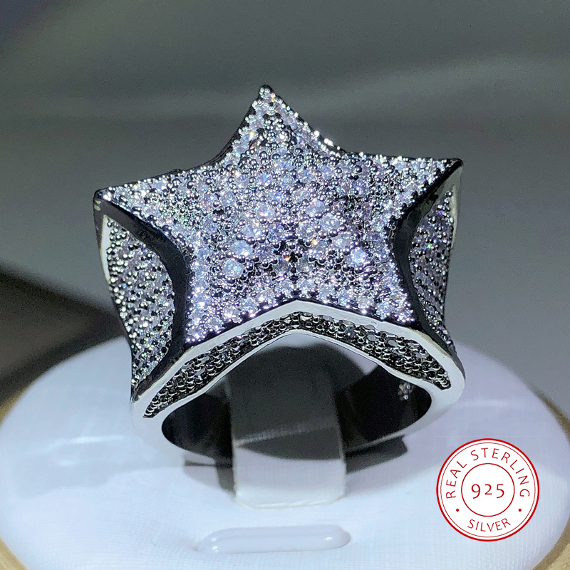 Wedding Rings 925 Silver High Quality Hip Hop Big Five Star Ring For Women Pave Setting Zircon Ring Party Cookic Jewelry Gift 230313
Wedding Rings 925 Silver High Quality Hip Hop Big Five Star Ring For Women Pave Setting Zircon Ring Party Cookic Jewelry Gift 230313