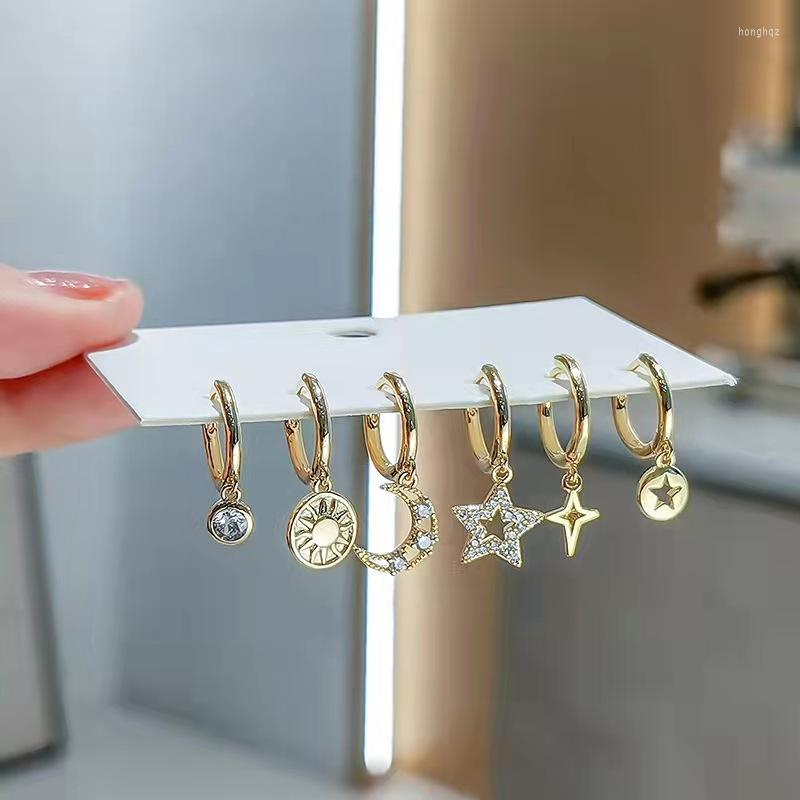 Hoop Earrings 6 Pieces/set 925 Sterling Silver Star Moon Pendant Set Micro Zircon For Women Party Jewelry
Hoop Earrings 6 Pieces/set 925 Sterling Silver Star Moon Pendant Set Micro Zircon For Women Party Jewelry