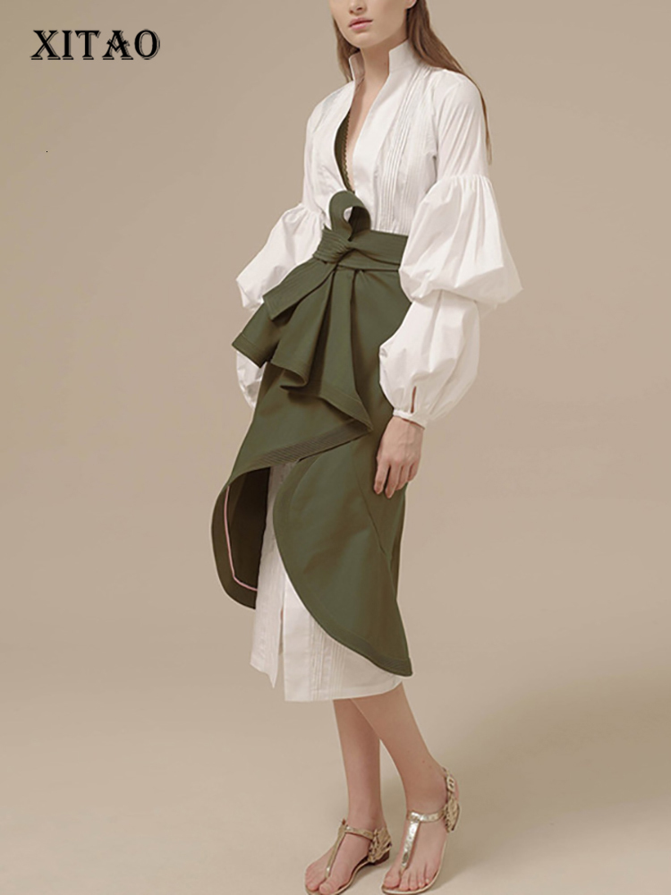 Casual Dresses XITAO Two Piece Set Irregular Pleated Dress Women Clothes Spring Stand Collar Puff Sleeve Personality Dress ZY3560 230313, Green skirt zy3560
Casual Dresses XITAO Two Piece Set Irregular Pleated Dress Women Clothes Spring Stand Collar Puff Sleeve Personality Dress ZY3560 230313, Green skirt zy3560
