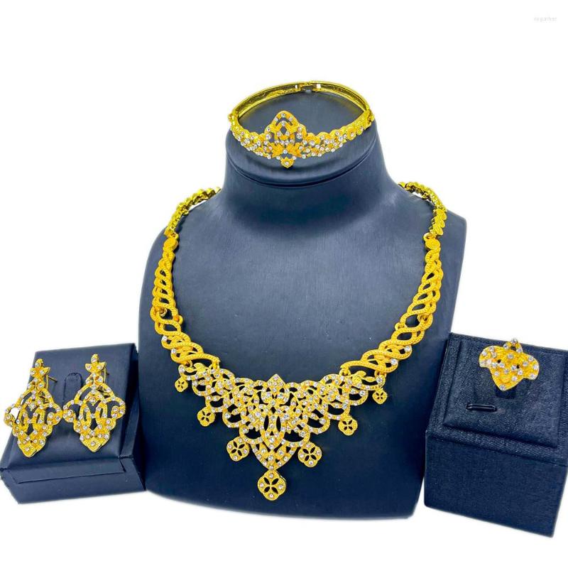 Necklace Earrings Set Dubai For Women Creative Crystal Bracelet Engagement Ring Bridal Wedding Accessories, Picture shown
Necklace Earrings Set Dubai For Women Creative Crystal Bracelet Engagement Ring Bridal Wedding Accessories, Picture shown