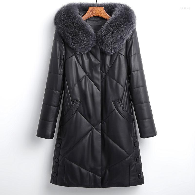 Women's Leather 2023 Winter Pu Parka Women Down Cotton Jacket Fur Collar Hooded Coat Female Thicke Warm Mid Long Sheepskin Outerwe, Black
Women's Leather 2023 Winter Pu Parka Women Down Cotton Jacket Fur Collar Hooded Coat Female Thicke Warm Mid Long Sheepskin Outerwe, Black