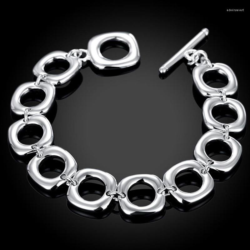 Charm Bracelets Silver Plated Square Round Lucky Bracelet Cuff Korean Fashion Chain Women's Girl Jewelry Birthday Gift
Charm Bracelets Silver Plated Square Round Lucky Bracelet Cuff Korean Fashion Chain Women's Girl Jewelry Birthday Gift