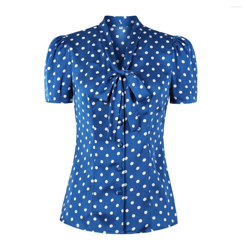 Women' T Shirts Fashion Retro Bow Neck Blue Women Polka Dot Blusas Summer Short Sleeve Femininas Casual Tops Plus Size 50s 60s Shirt
Women' T Shirts Fashion Retro Bow Neck Blue Women Polka Dot Blusas Summer Short Sleeve Femininas Casual Tops Plus Size 50s 60s Shirt