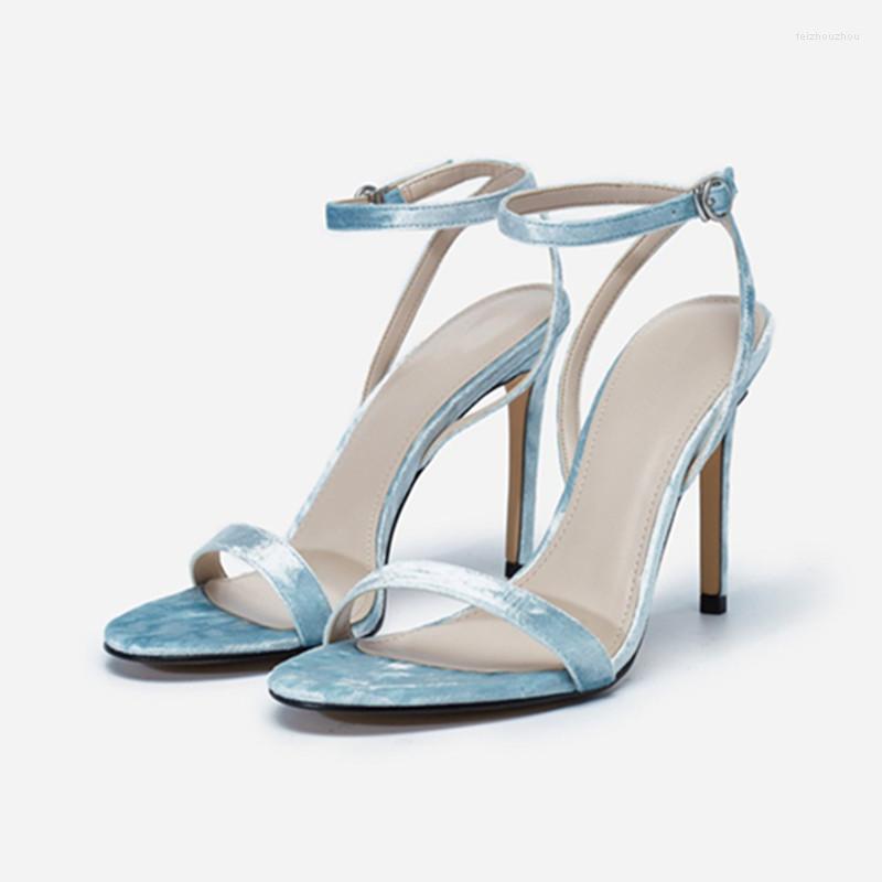 Sandals Light Blue Velvet Women 2023 Prom Pumps Chic Designer High Heels Summer Sandalias Femininos Black Dress Working, 7.5cm heel height
Sandals Light Blue Velvet Women 2023 Prom Pumps Chic Designer High Heels Summer Sandalias Femininos Black Dress Working, 7.5cm heel height