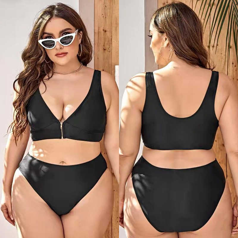 Monokinis Designer Luxury Swimsuit Feipo Large Solid Bikini Sexy Deep v Zipper Gather High Waist Swimwear, Black
Monokinis Designer Luxury Swimsuit Feipo Large Solid Bikini Sexy Deep v Zipper Gather High Waist Swimwear, Black