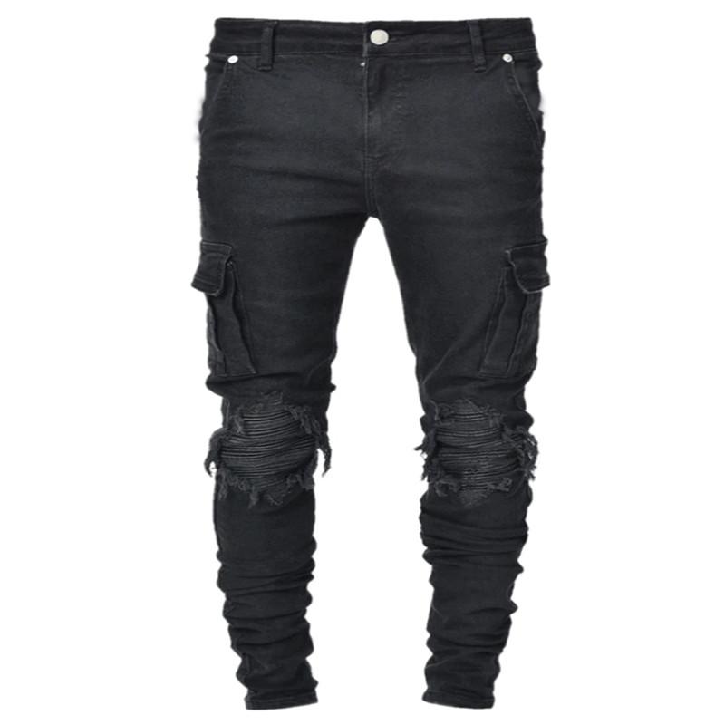 Men' Jeans Men Multi-pocket Work With Knee Stripes Spring Autumn Streetwear Mens Casual Denim Skinny Trousers Slim Biker, Black
Men' Jeans Men Multi-pocket Work With Knee Stripes Spring Autumn Streetwear Mens Casual Denim Skinny Trousers Slim Biker, Black