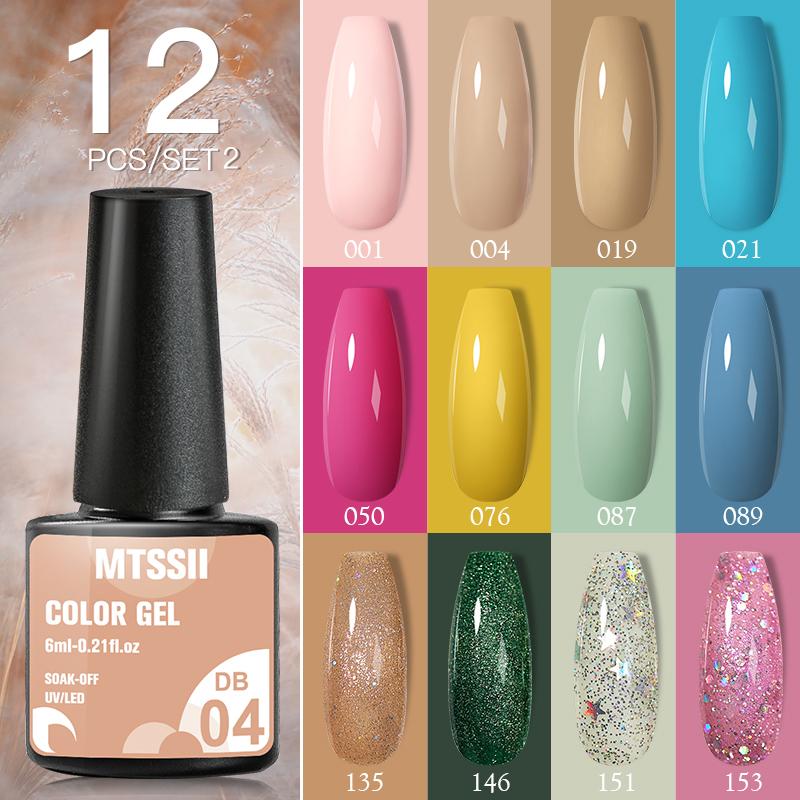 Nail Gel Mtssii 6/12PCS Glitter Uv Polish Soak Off LED Manicure Semi Permanent Varnish Matte Base Top Coat Color, Zh10420
Nail Gel Mtssii 6/12PCS Glitter Uv Polish Soak Off LED Manicure Semi Permanent Varnish Matte Base Top Coat Color, Zh10420