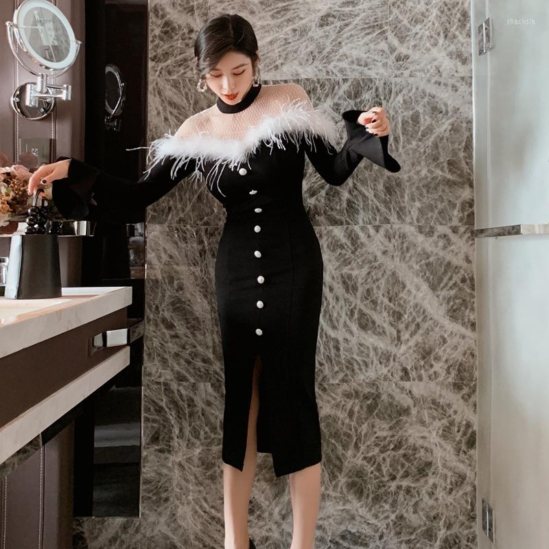 Casual Dresses 2023 Dress Skirt Women' Spring Fur-trimmed Stitched Fork Medium Long Slim Arm, Black
Casual Dresses 2023 Dress Skirt Women' Spring Fur-trimmed Stitched Fork Medium Long Slim Arm, Black