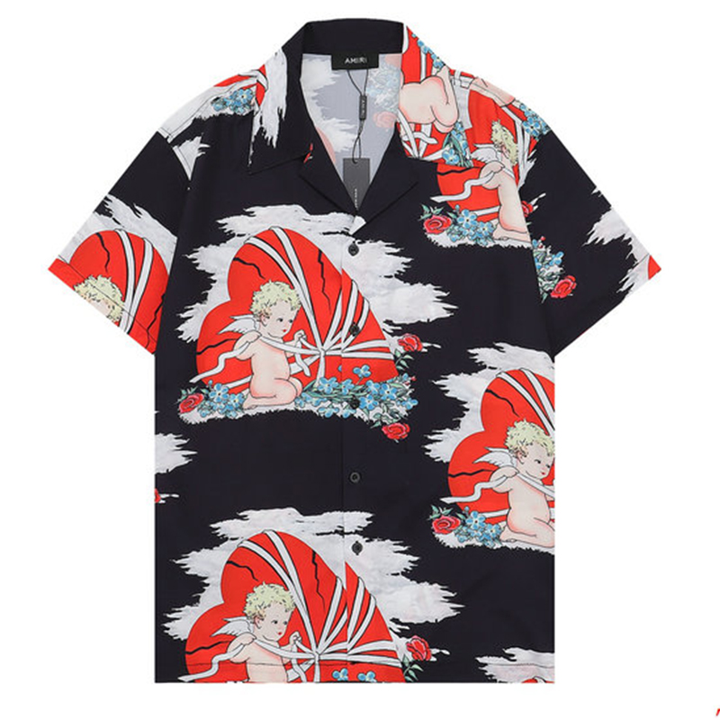 Mens casual shirt fashion lapel summer outdoor loose angel love print button short sleeve beach party style Hawaiian shirt, Customize
Mens casual shirt fashion lapel summer outdoor loose angel love print button short sleeve beach party style Hawaiian shirt, Customize