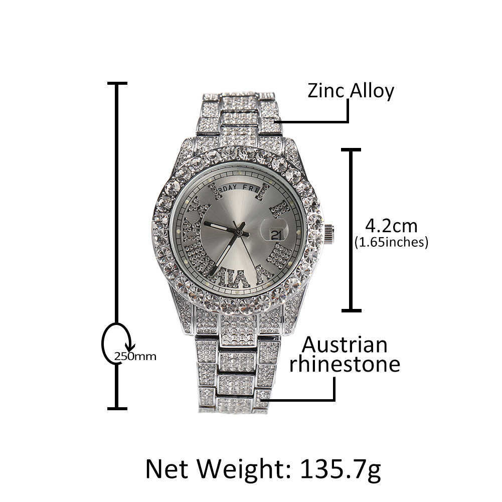 Watch Hip hop fashion quartz watch double movement large round diamond waterproof calendar trend men's Watch
Watch Hip hop fashion quartz watch double movement large round diamond waterproof calendar trend men's Watch