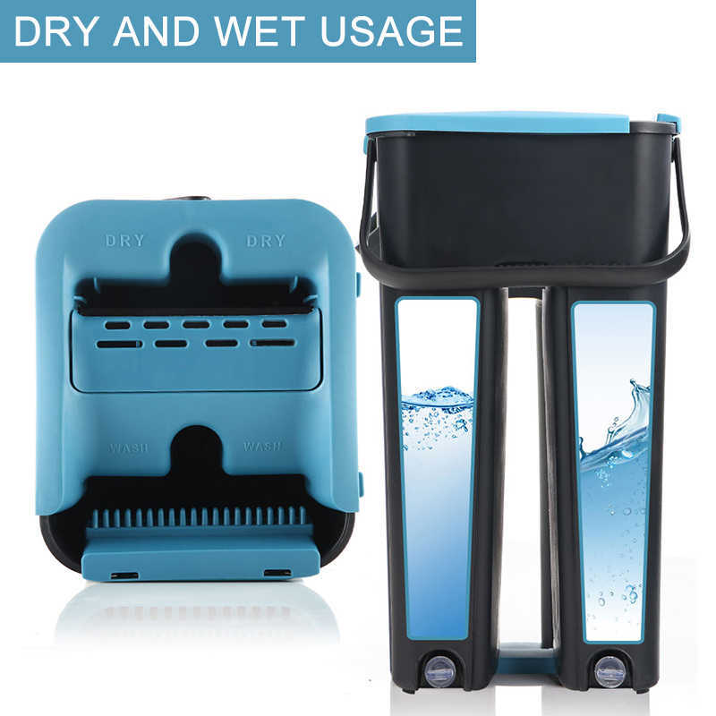 New Squeeze Floor Mop Bucket Mop Spin Bucket Magic Flat Mop Dry Wet Usage Home Kitchen Cleaning Tools 6Pc Replacement Microfiber Rag