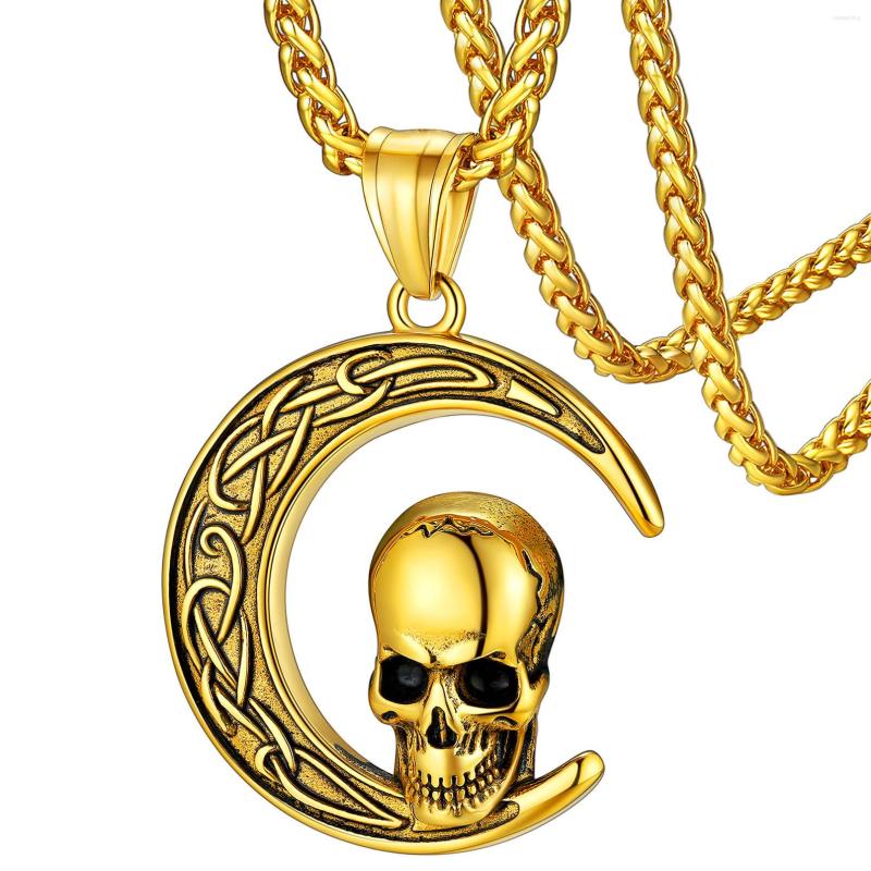 Pendant Necklaces ChainsPro Stainless Steel/Gold/Black Plated Cool Skull Jewelry With Norse Viking Runes Necklace For Men Woman CP778
Pendant Necklaces ChainsPro Stainless Steel/Gold/Black Plated Cool Skull Jewelry With Norse Viking Runes Necklace For Men Woman CP778