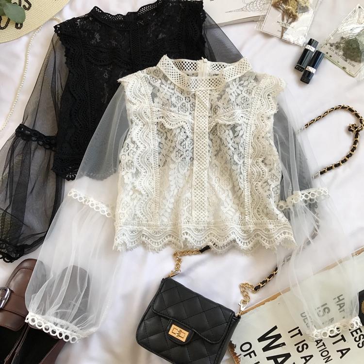 Women's Blouses Summer And Autumn Korean Version Hollow Crochet Mosaic Gauze Long-sleeved Lace Shirt High Waist Ladies Top, Green
Women's Blouses Summer And Autumn Korean Version Hollow Crochet Mosaic Gauze Long-sleeved Lace Shirt High Waist Ladies Top, Green