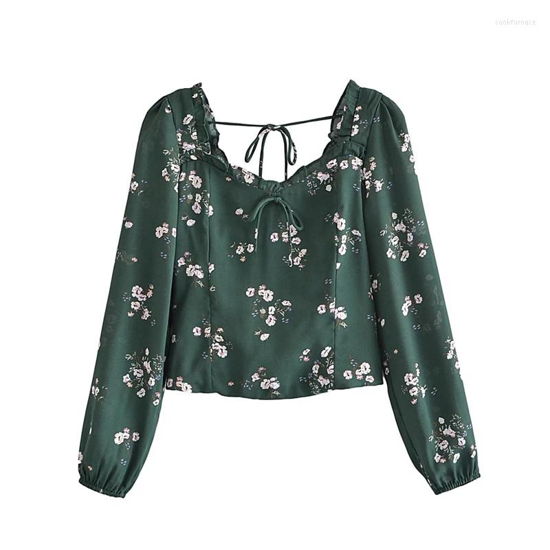 Women's Blouses Merodi Elegant Lady Square Collar Long Puff Sleeve Green Short Blouse Womens Spring Autumn Vintage Flower Print Shirt Tops
Women's Blouses Merodi Elegant Lady Square Collar Long Puff Sleeve Green Short Blouse Womens Spring Autumn Vintage Flower Print Shirt Tops