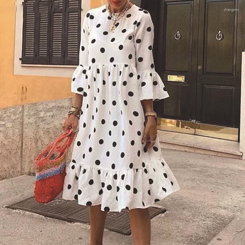 Party Dresses ULIYOU Women Spring Polka Dot Knee-Lenght Dress O Neck Flare Half Sleeve High Waist Buttons Down, White
Party Dresses ULIYOU Women Spring Polka Dot Knee-Lenght Dress O Neck Flare Half Sleeve High Waist Buttons Down, White
