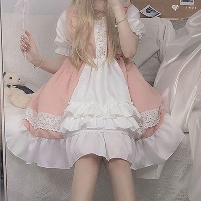 Party Dresses Kawaii Lolita Pink Dress Japanese Harajuku Goth Puff Sleeve Ruffle Lace-up Soft Girls Gothic Birthday Maid 2023
Party Dresses Kawaii Lolita Pink Dress Japanese Harajuku Goth Puff Sleeve Ruffle Lace-up Soft Girls Gothic Birthday Maid 2023