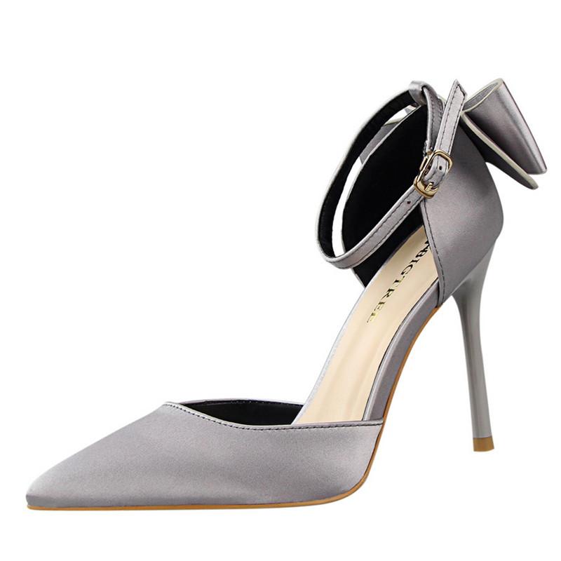 Sandals Summer European And American Sexy Women's Shoes Stilettos Banquet Shallow Mouth Pointed Toe Satin Back Bow With A Word, Red wine
Sandals Summer European And American Sexy Women's Shoes Stilettos Banquet Shallow Mouth Pointed Toe Satin Back Bow With A Word, Red wine