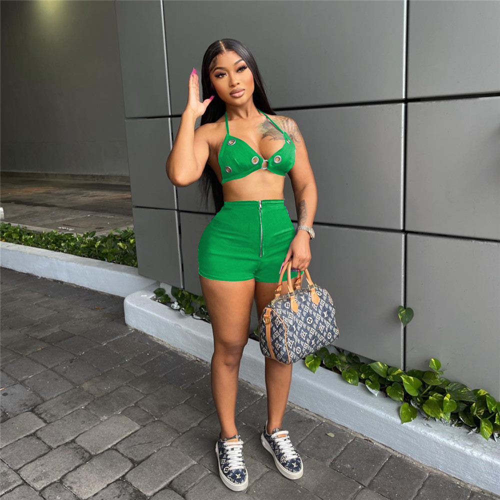 NEW Designer Summer Outfits Women Tracksuits Two Piece Sets Sexy Sleeveless Tank Crop Top and Shorts Sports suits Casual sportswear Bulk Clothing 9450
