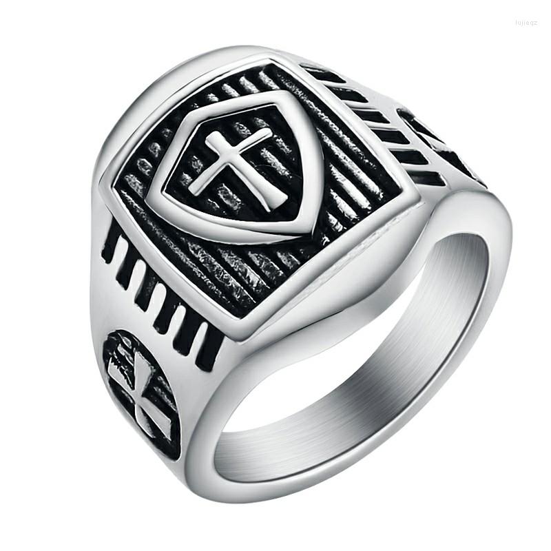 Wedding Rings Valily Retro Domineering Shield Knight Cross Ring Gold Men Stainless Steel Fashion Cool Biker Jewelry For Man Factory Price
Wedding Rings Valily Retro Domineering Shield Knight Cross Ring Gold Men Stainless Steel Fashion Cool Biker Jewelry For Man Factory Price