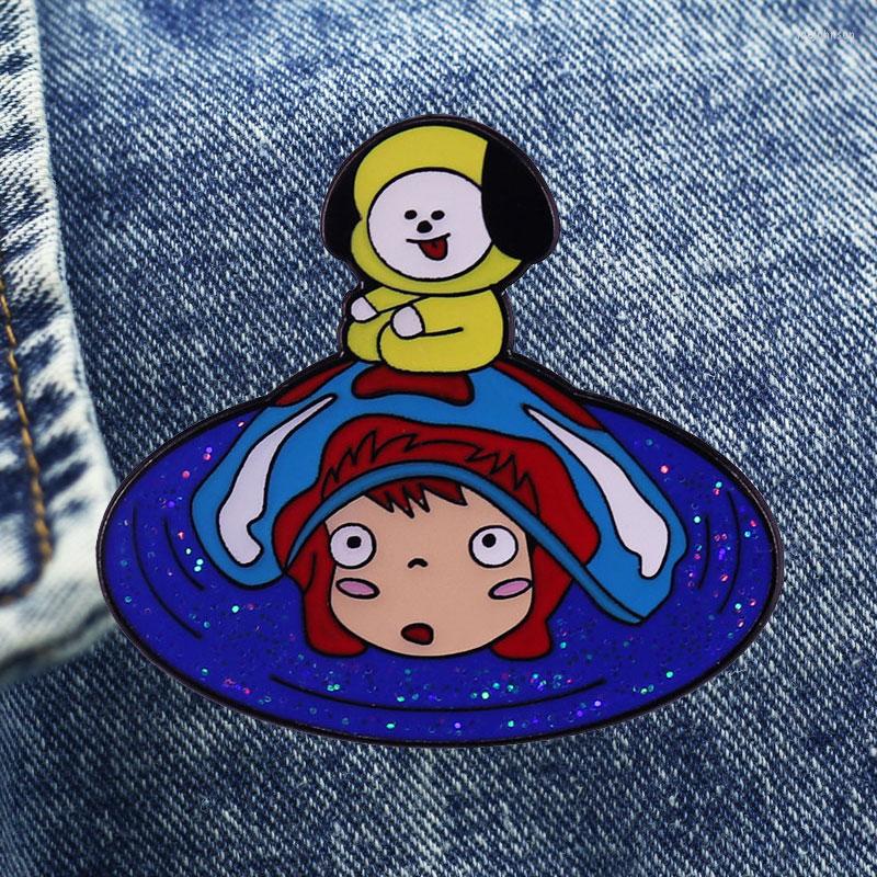 Brooches Goldfish Princess On The Cliff And Puppy Cartoon Brooch Originality Lapel Metal Enamel Badge Collect Children Fashion Gifts
Brooches Goldfish Princess On The Cliff And Puppy Cartoon Brooch Originality Lapel Metal Enamel Badge Collect Children Fashion Gifts