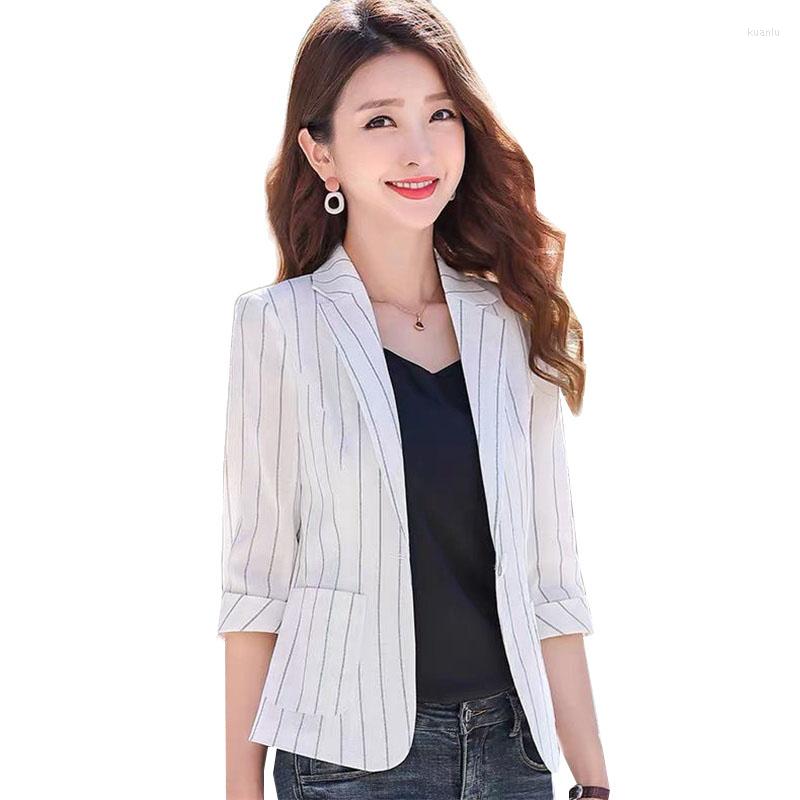 Women' Suits 2023 Spring Summer Women' Jacket All-Match Black White Striped Blazer Women Fashion Three Quarter Sleeve Woman Coat Tops
Women' Suits 2023 Spring Summer Women' Jacket All-Match Black White Striped Blazer Women Fashion Three Quarter Sleeve Woman Coat Tops