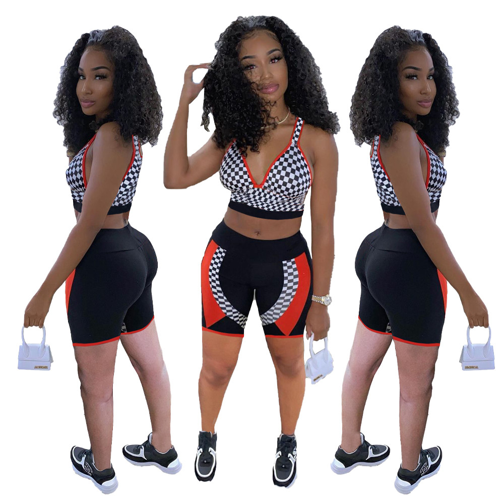 Women Designer Summer Outfits Tracksuits Two Piece Sets Sexy Sleeveless Tank Top and Shorts Sports suits Casual sportswear Beach