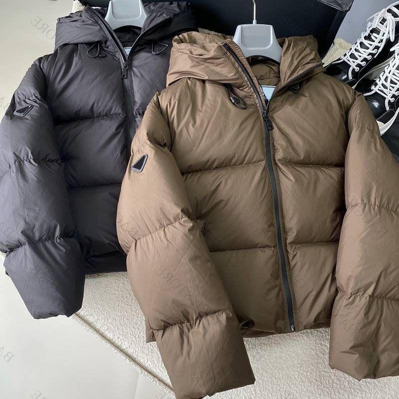 Down jacket Classic women jackets short hooded down coats designer parkas fashion inverted triangle mens jackets winter warm parker win Qanm, Brown
Down jacket Classic women jackets short hooded down coats designer parkas fashion inverted triangle mens jackets winter warm parker win Qanm, Brown