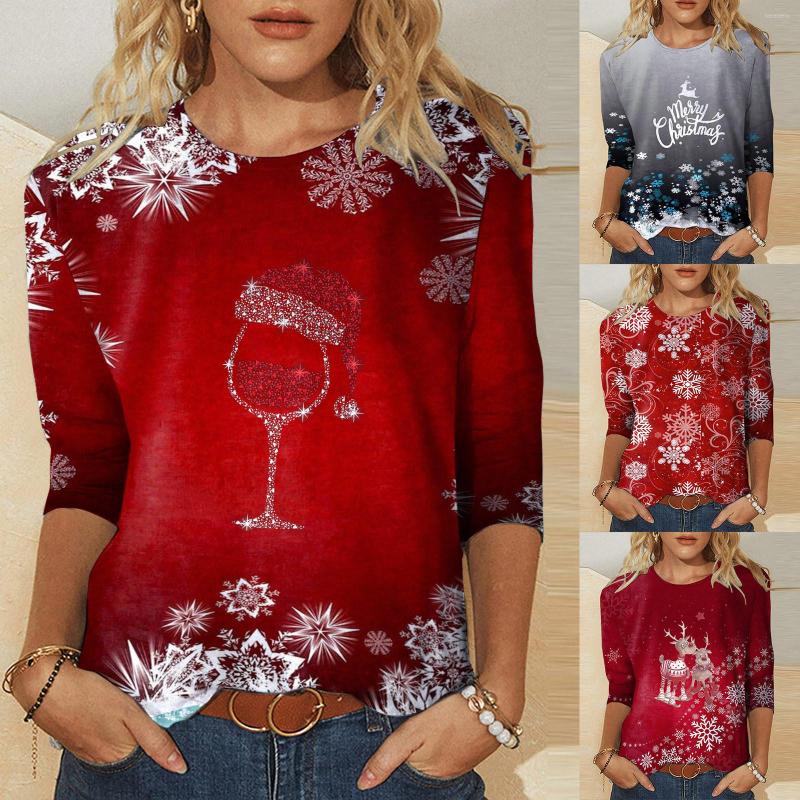 Women's Blouses 2023 Winter Everyday Street Elegant Long Sleeve Round Collar Slim Pullover Women Christmas Trees Printed Tops Tee, White-a
Women's Blouses 2023 Winter Everyday Street Elegant Long Sleeve Round Collar Slim Pullover Women Christmas Trees Printed Tops Tee, White-a
