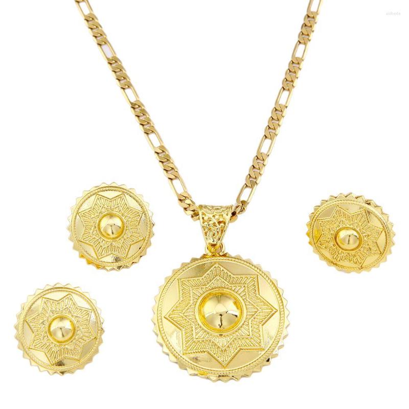 Necklace Earrings Set Ethiopian Gold Color Jewelry Habesha Eritrean Round Pendant Ring Women Wedding Gift, Picture shown
Necklace Earrings Set Ethiopian Gold Color Jewelry Habesha Eritrean Round Pendant Ring Women Wedding Gift, Picture shown