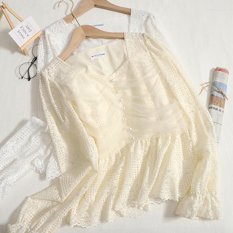 Women's Blouses Hikigawa Chic Fashion Women Retro Square Collar Ealry Autumn Thin Long Sleeve Shirts Lace Patchwork Mesh Slim Blouse Top, White
Women's Blouses Hikigawa Chic Fashion Women Retro Square Collar Ealry Autumn Thin Long Sleeve Shirts Lace Patchwork Mesh Slim Blouse Top, White