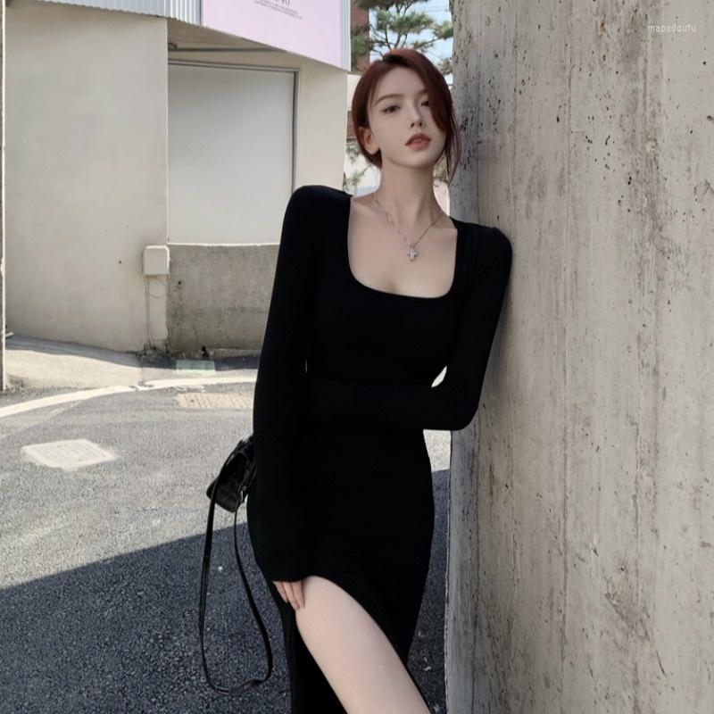 Casual Dresses Women's Dress Black Solid Tight Bottomed Medium Length Split 2023 Spring Sexy Square Collar, Picture color
Casual Dresses Women's Dress Black Solid Tight Bottomed Medium Length Split 2023 Spring Sexy Square Collar, Picture color