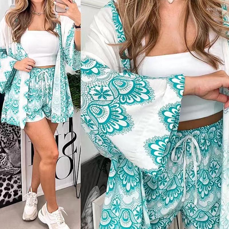 Women' Tracksuits Women Casual Long Sleeve Two Piece Suit Fashion Pattern Print Loose Set Elegant Cardigan Tops And Drawstring Shorts, 03 navy blue
Women' Tracksuits Women Casual Long Sleeve Two Piece Suit Fashion Pattern Print Loose Set Elegant Cardigan Tops And Drawstring Shorts, 03 navy blue