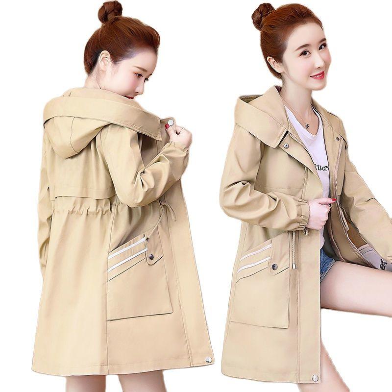 Women's Trench Coats Mid-Long Hooded Windbreaker For 2023 Spring Autumn Korean Fashion Slim Zipper Coat With Lining Female Trend, Khaki
Women's Trench Coats Mid-Long Hooded Windbreaker For 2023 Spring Autumn Korean Fashion Slim Zipper Coat With Lining Female Trend, Khaki
