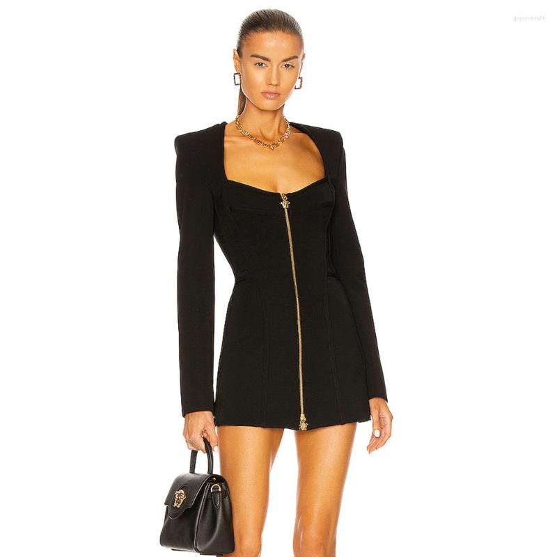 Casual Dresses Women Autumn Mini Zipper Split Professional Pencil Sheath Bandage Dress Black Fashion Office Vestidos
Casual Dresses Women Autumn Mini Zipper Split Professional Pencil Sheath Bandage Dress Black Fashion Office Vestidos