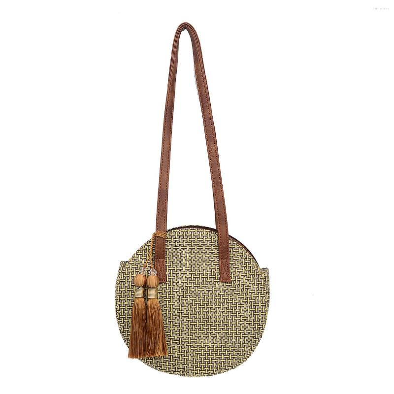 Evening Bags Cross-border Woven Bag Tassel Round Straw Version Of The Shoulder Female Handbag, Khaki
Evening Bags Cross-border Woven Bag Tassel Round Straw Version Of The Shoulder Female Handbag, Khaki
