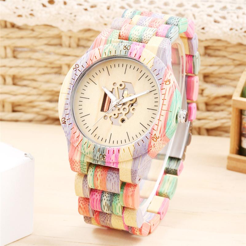 Wristwatches Handmde Nature Wood Watch Men's Bamboo Quartz Wristwatch Colorful Full Wooden Bracelet Strap Luminous Hands Hollow Dial, Picture shown
Wristwatches Handmde Nature Wood Watch Men's Bamboo Quartz Wristwatch Colorful Full Wooden Bracelet Strap Luminous Hands Hollow Dial, Picture shown