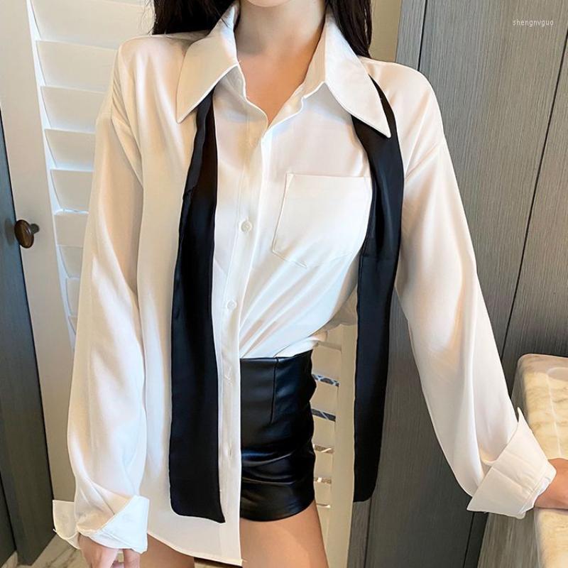 Women's Blouses DUOFAN Women White With Black Scarves Spring Summer Long Sleeve Solid Shirts Pocket Sexy Tops Office Ladies Shirt, White no scarves
Women's Blouses DUOFAN Women White With Black Scarves Spring Summer Long Sleeve Solid Shirts Pocket Sexy Tops Office Ladies Shirt, White no scarves