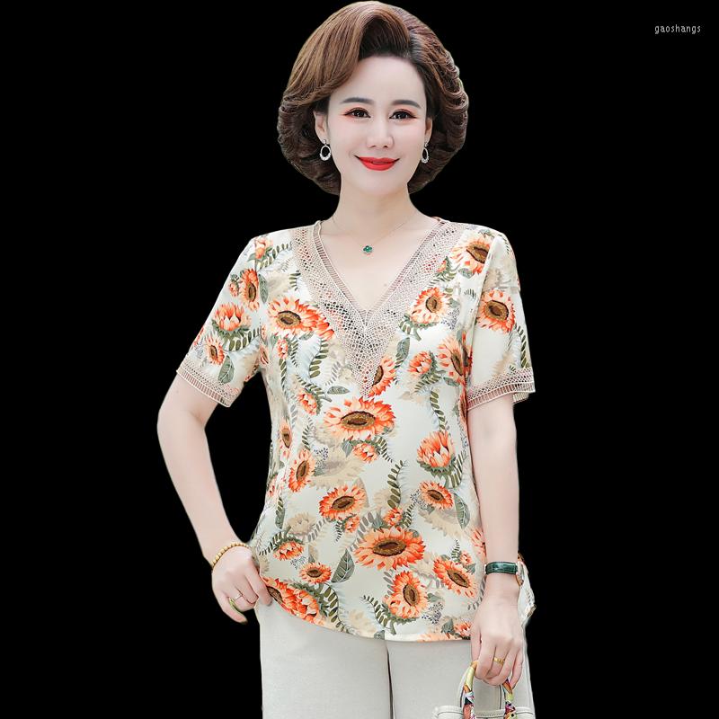 Women's Blouses Hollow Out Lace V-Neck Pullover Chiffon Shirts And Women Summer Middle Aged Mother Short Sleeve Tops Printed Flower, Orange
Women's Blouses Hollow Out Lace V-Neck Pullover Chiffon Shirts And Women Summer Middle Aged Mother Short Sleeve Tops Printed Flower, Orange