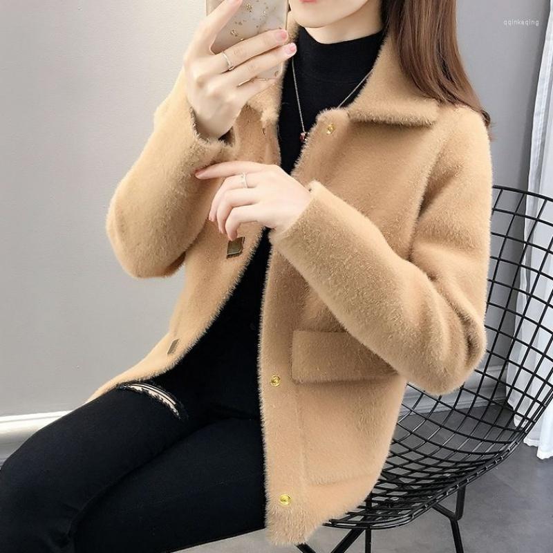 Women' Jackets Coat Women' 2023 Winter Korean Version Imitation Mink Velvet Suit Collar Long Sleeve Pocket Loose Fairy Cardigan Jacket, Brown
Women' Jackets Coat Women' 2023 Winter Korean Version Imitation Mink Velvet Suit Collar Long Sleeve Pocket Loose Fairy Cardigan Jacket, Brown