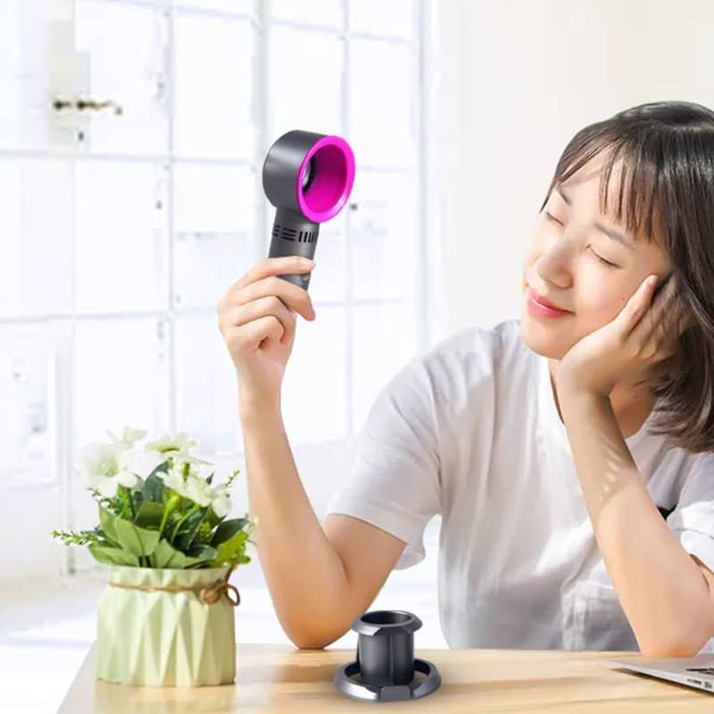 Electric Fans Mini Portable Handheld Bladeless USB Rechargeable Leafless Cooling Cooler with 3 Speed Level Home Office Outdoor Y2303