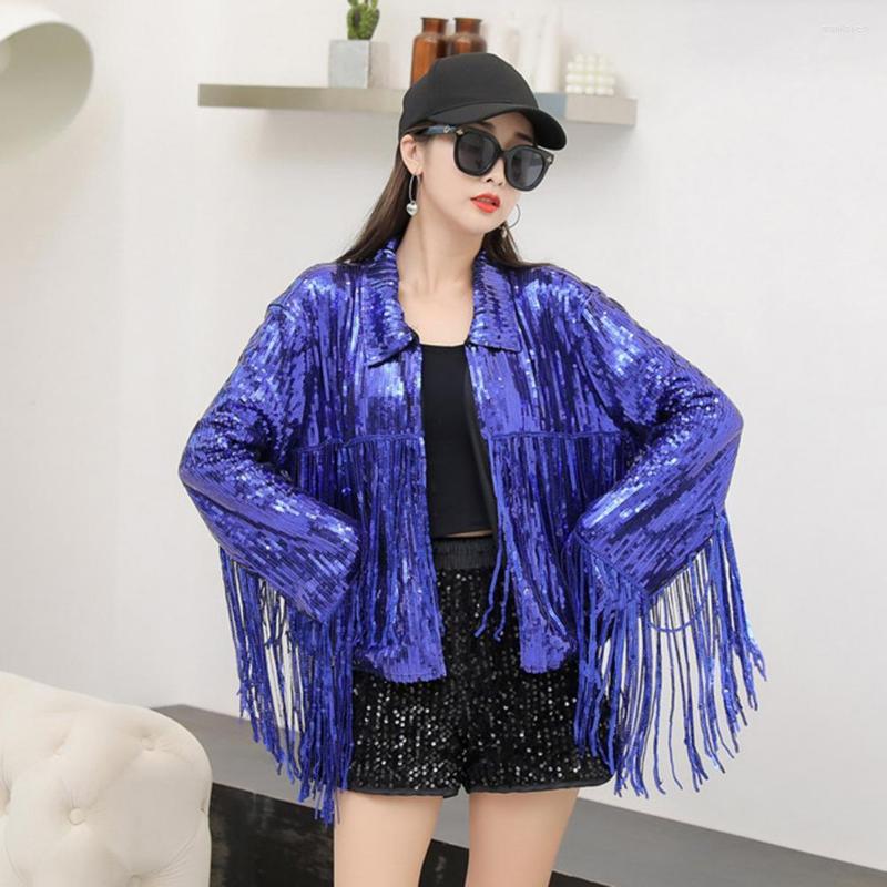 Women's Jackets Shiny Sequins Tassel Women Coat Lapel Long Sleeve Open Stitch Reflective Cardigan Short Type Stage Show Streetwear, Black
Women's Jackets Shiny Sequins Tassel Women Coat Lapel Long Sleeve Open Stitch Reflective Cardigan Short Type Stage Show Streetwear, Black