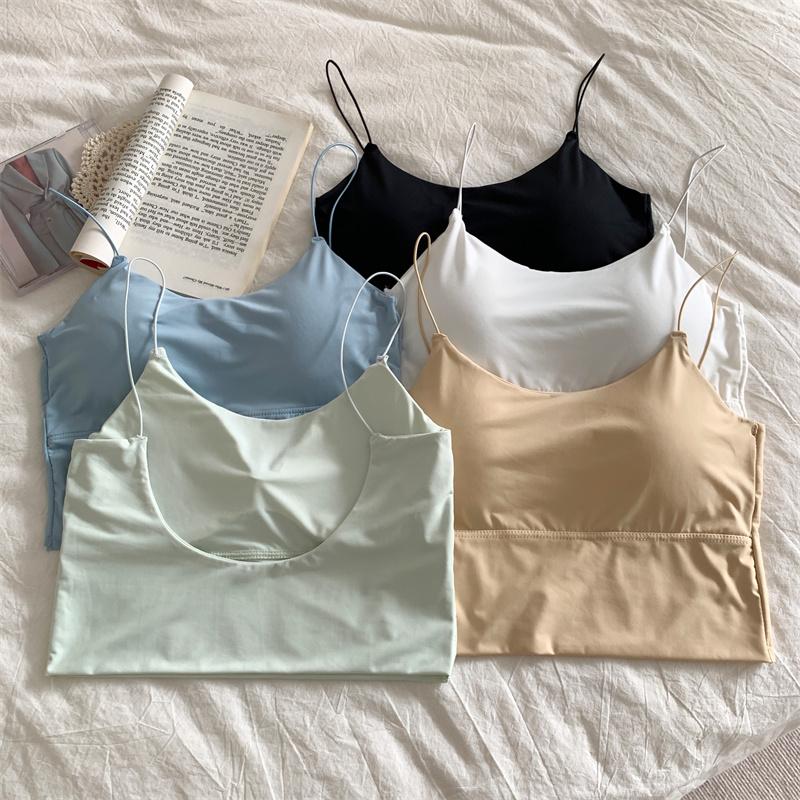 Women's Tanks Ice Silk V-neck Condole Belt Vest With Breast Pads Sleeveless Tube Top Sling Summer Casual Sport Camisoles Short Female, Black
Women's Tanks Ice Silk V-neck Condole Belt Vest With Breast Pads Sleeveless Tube Top Sling Summer Casual Sport Camisoles Short Female, Black